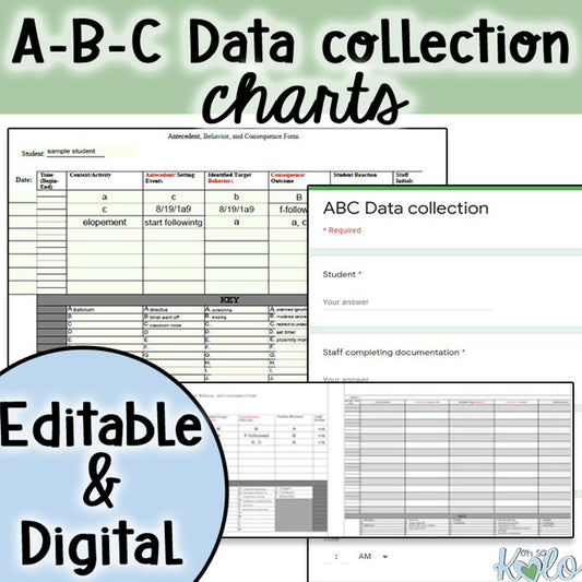 ABC (behavior) collection chart (Editable & Digital)