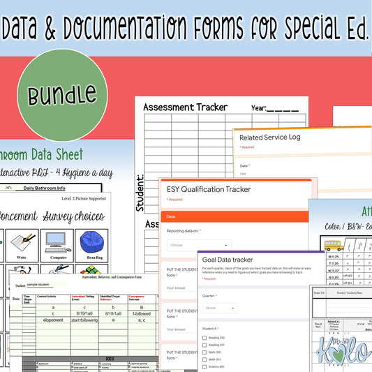 BUNDLE: Data Collection & Documentation Forms for Special Ed